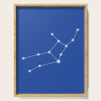 Virgo Zodiac Star Constellation Line Art Vibrant Blue Serving Tray Gallery Image 1