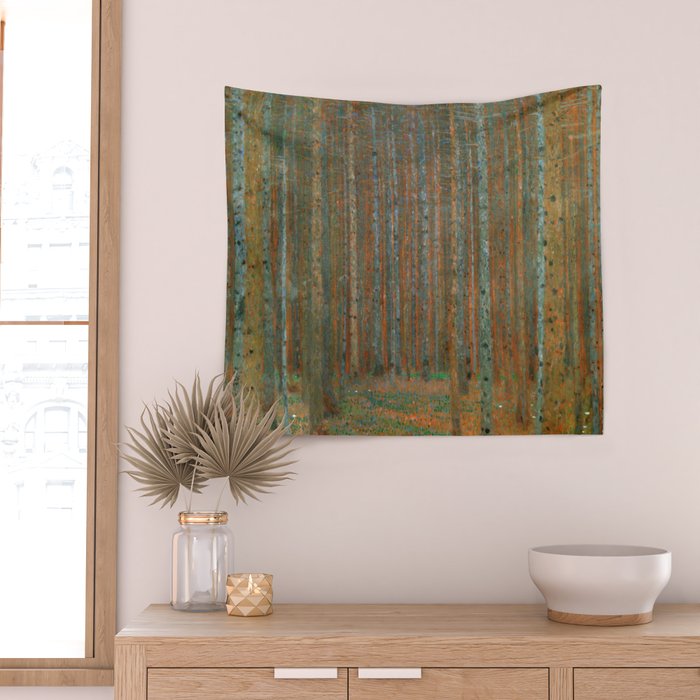 Gustav Klimt - Tannenwald I (Pine Forest I) Wall Tapestry Gallery Image 2