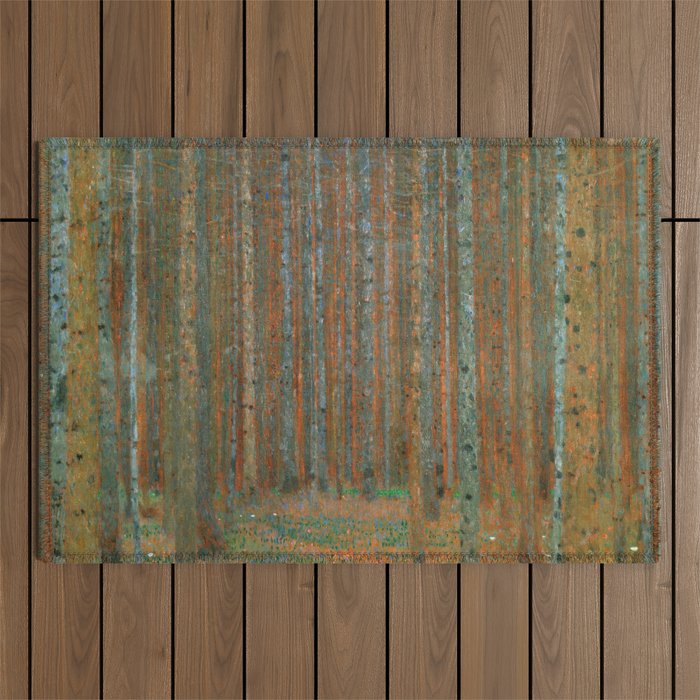 Gustav Klimt - Tannenwald I (Pine Forest I) Outdoor Rug Gallery Image 1