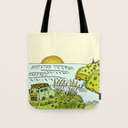 home is where you park it // wandering in new zealand // retro surf art by surfy birdy Tote Bag Gallery Image 1