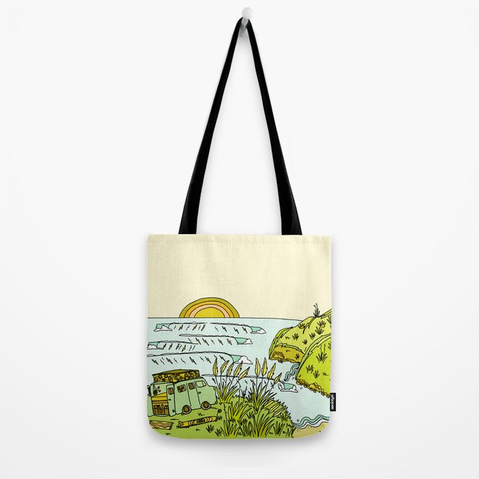 home is where you park it // wandering in new zealand // retro surf art by surfy birdy Tote Bag Gallery Image 2