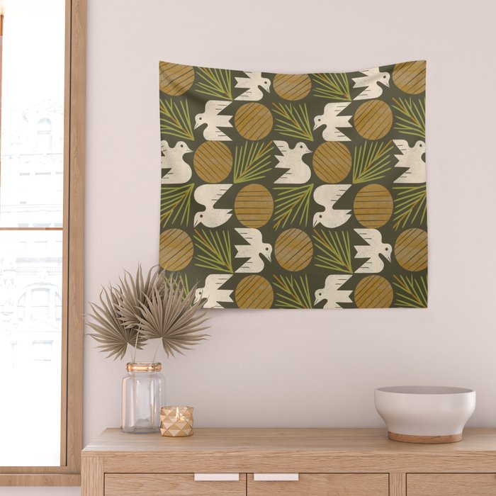 Pine Forest Doves Wall Tapestry Gallery Image 2