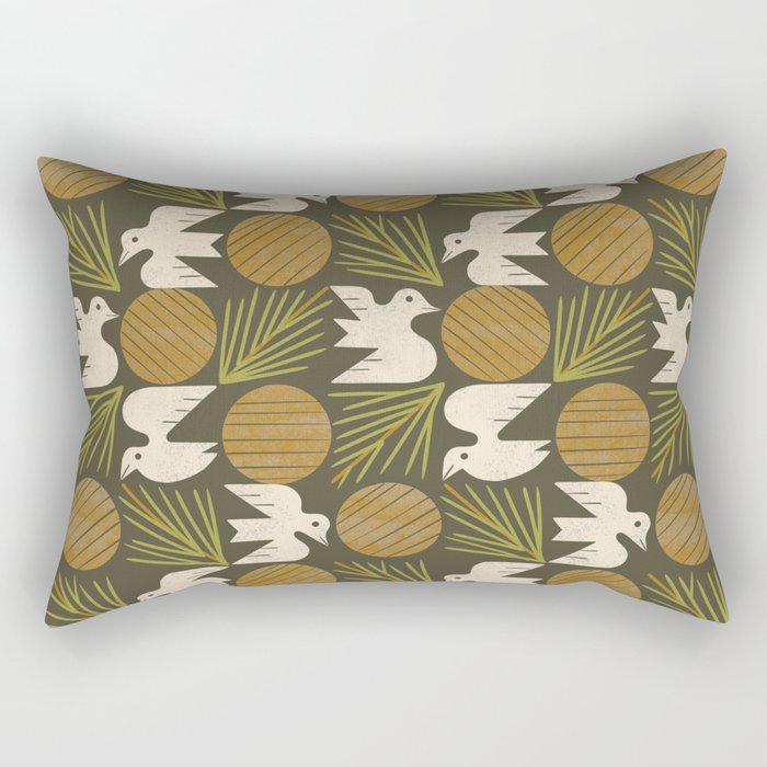Pine Forest Doves Rectangular Pillow Gallery Image 2