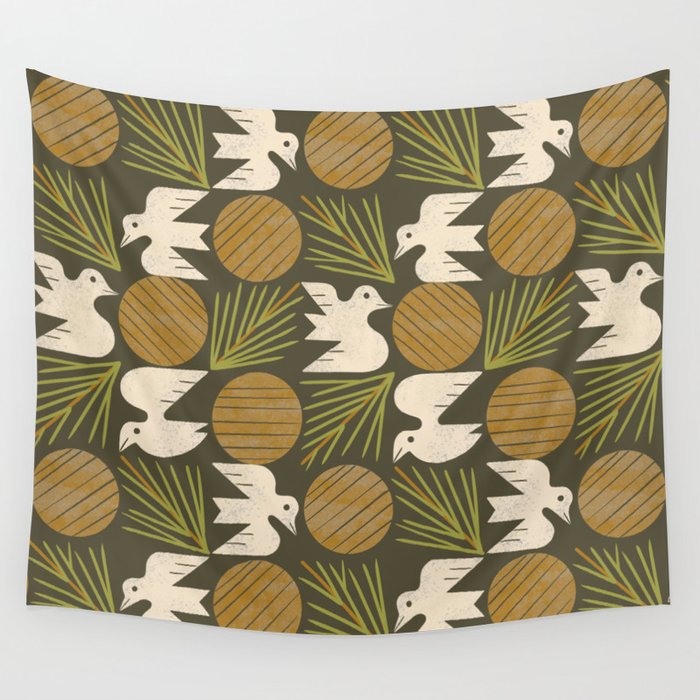 Pine Forest Doves Wall Tapestry Gallery Image 4