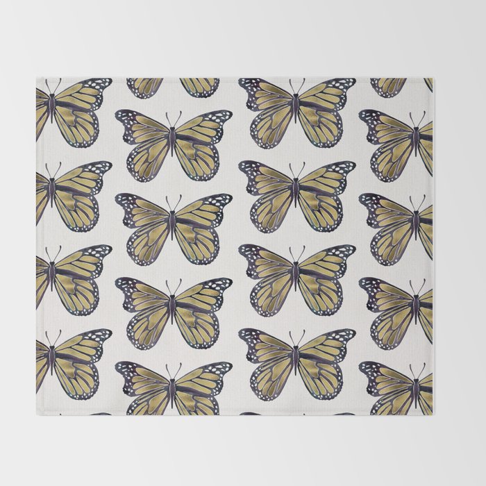 Gold Butterfly Throw Blanket Gallery Image 2