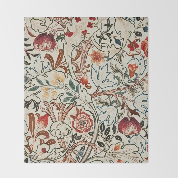 William Morris Antique Acanthus Portiere Vintage Art Pattern Throw Blanket Gallery Image 2