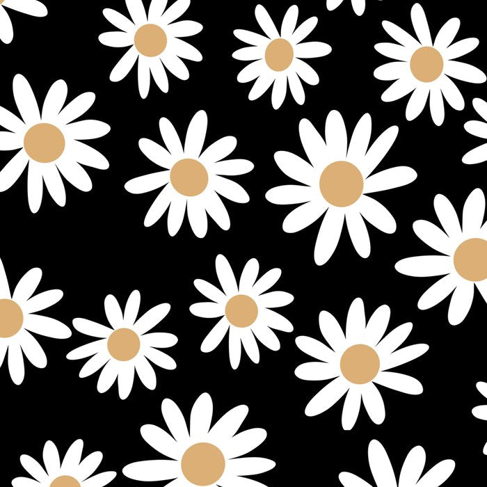 Daisies - daisy floral repeat, daisy flowers, 70s, retro, black, daisy floral Coffee Mug Gallery Image 2