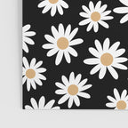 Daisies - daisy floral repeat, daisy flowers, 70s, retro, black, daisy floral Poster Gallery Image 3