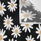 Daisies - daisy floral repeat, daisy flowers, 70s, retro, black, daisy floral Wall Tapestry Gallery Image 3