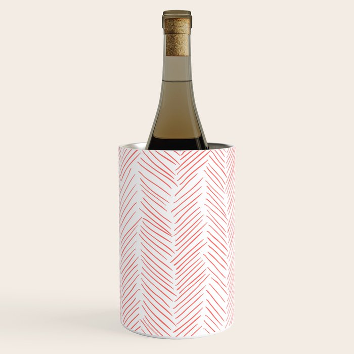 Living Coral Herringbone Wine Chiller Gallery Image 1