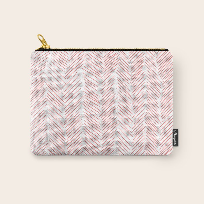 Living Coral Herringbone Carry All Pouch Gallery Image 1