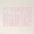 Living Coral Herringbone Welcome Mat Gallery Image 1