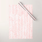 Living Coral Herringbone Wrapping Paper Gallery Image 1