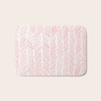 Living Coral Herringbone Bath Mat Gallery Image 1