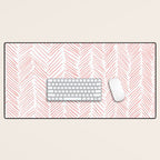 Living Coral Herringbone Desk Mat Gallery Image 1