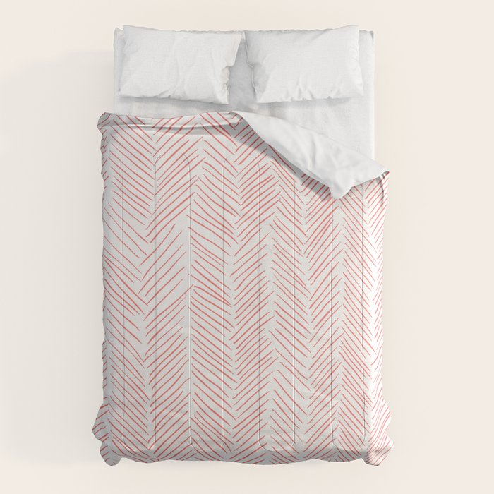 Living Coral Herringbone Comforter Gallery Image 6