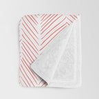 Living Coral Herringbone Throw Blanket Gallery Image 3