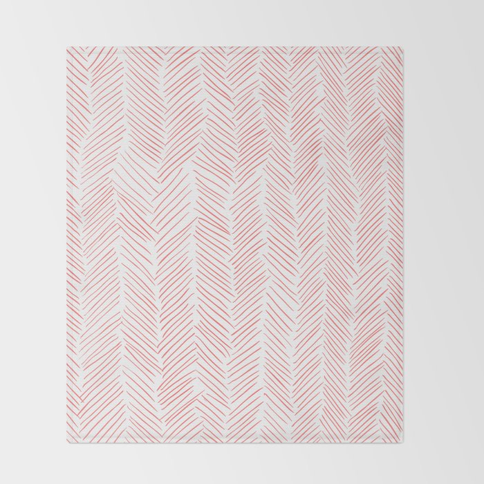 Living Coral Herringbone Throw Blanket Gallery Image 2