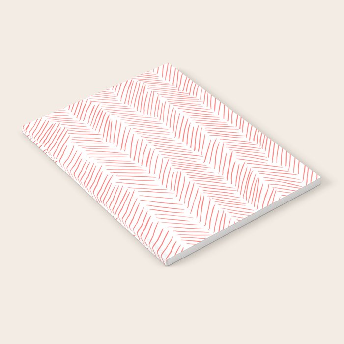 Living Coral Herringbone Notebook Gallery Image 2