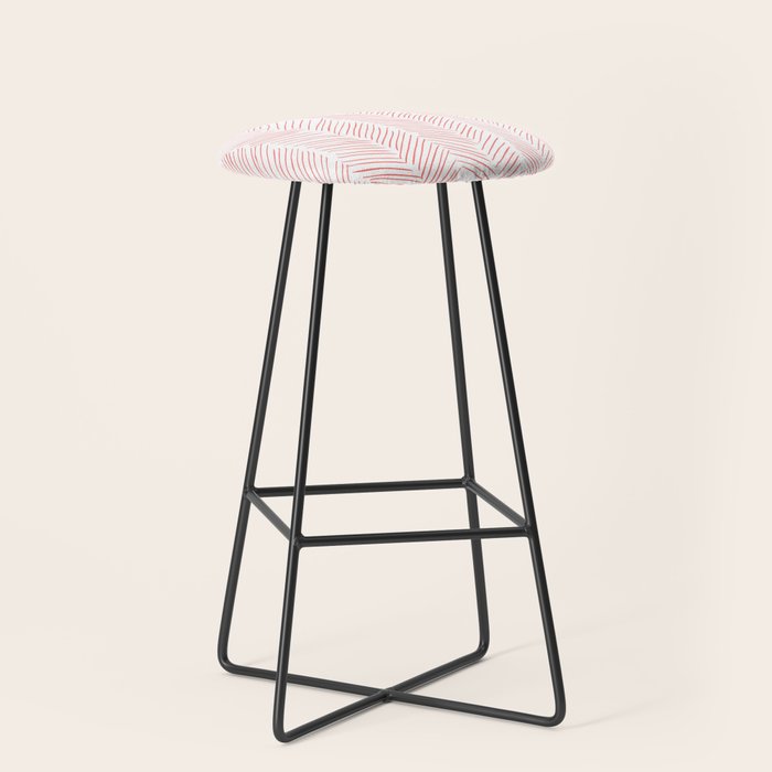Living Coral Herringbone Stool Gallery Image 1