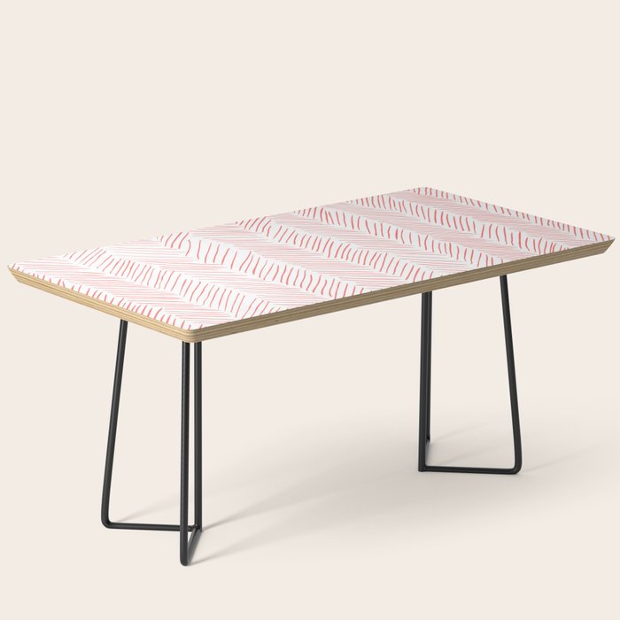 Living Coral Herringbone Coffee Table Gallery Image 1