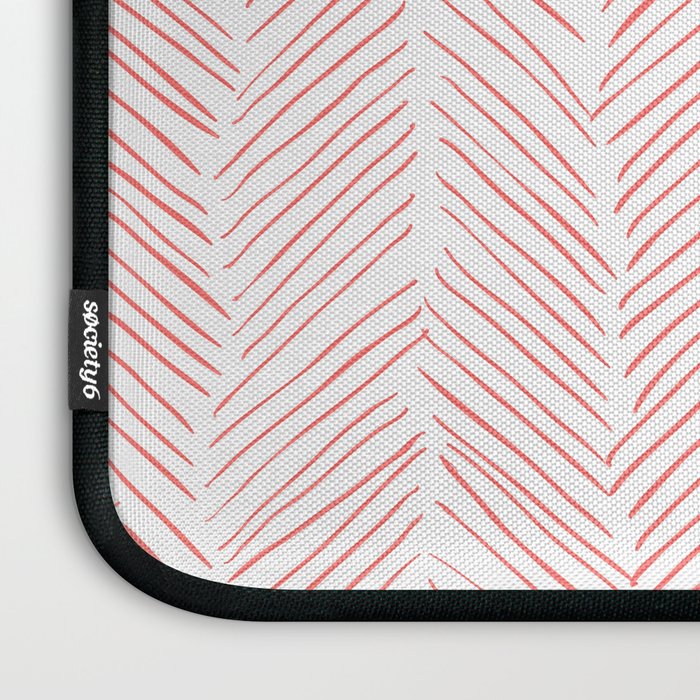 Living Coral Herringbone Laptop Sleeve Gallery Image 3