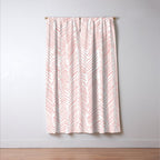 Living Coral Herringbone Window Curtain Gallery Image 3