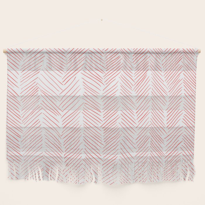 Living Coral Herringbone Wall Hanging Gallery Image 1
