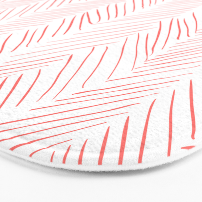 Living Coral Herringbone Bath Mat Gallery Image 3