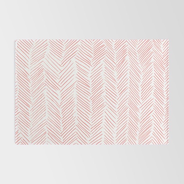 Living Coral Herringbone Rug Gallery Image 2