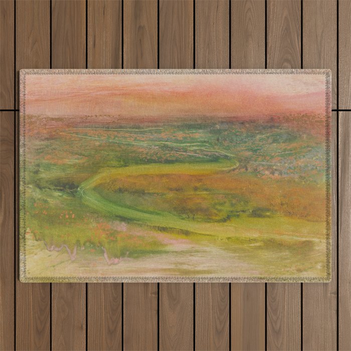 Winding River by Edgar Degas, 1890 Outdoor Rug Gallery Image 1