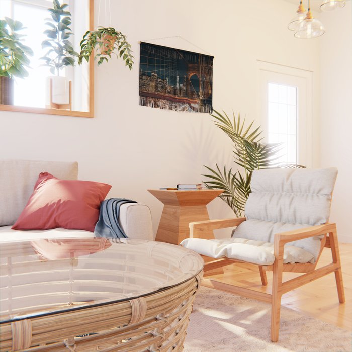 Brooklyn Bridge and Manhattan skyline in New York City at night Wall Hanging Gallery Image 2