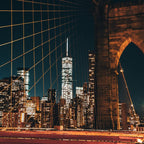 Brooklyn Bridge and Manhattan skyline in New York City at night Coffee Mug Gallery Image 2