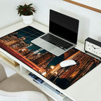 Brooklyn Bridge and Manhattan skyline in New York City at night Desk Mat Gallery Image 2