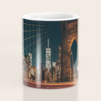 Brooklyn Bridge and Manhattan skyline in New York City at night Coffee Mug Gallery Image 4
