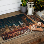 Brooklyn Bridge and Manhattan skyline in New York City at night Outdoor Rug Gallery Image 2
