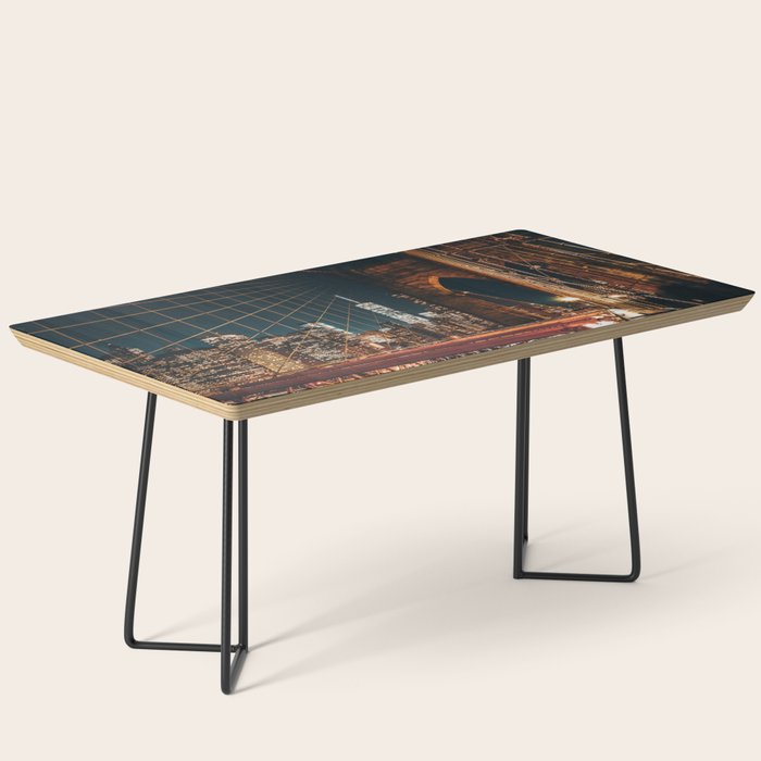 Brooklyn Bridge and Manhattan skyline in New York City at night Coffee Table Gallery Image 1