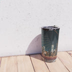 Brooklyn Bridge and Manhattan skyline in New York City at night Travel Mug Gallery Image 4