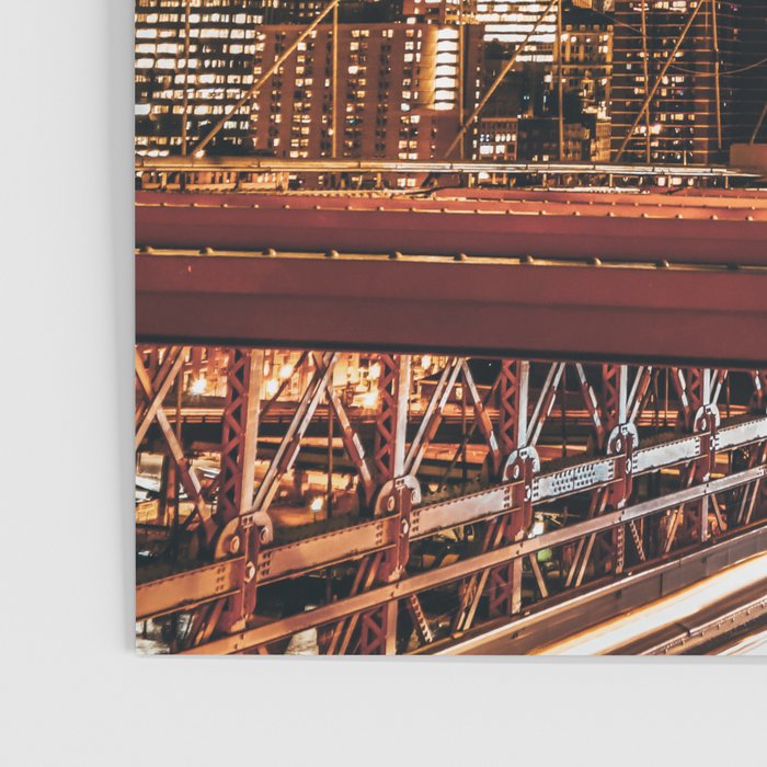 Brooklyn Bridge and Manhattan skyline in New York City at night Poster Gallery Image 3