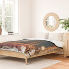 Brooklyn Bridge and Manhattan skyline in New York City at night Duvet Cover Gallery Image 2