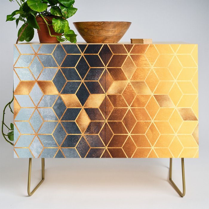 Golden Gradient Cubes Credenza Gallery Image 1