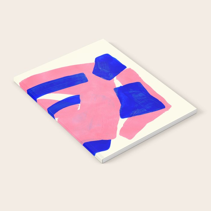 Blue Pink Fun Colorful Mid Century Modern Abstract Painting Shapes Pattern Notebook Gallery Image 1