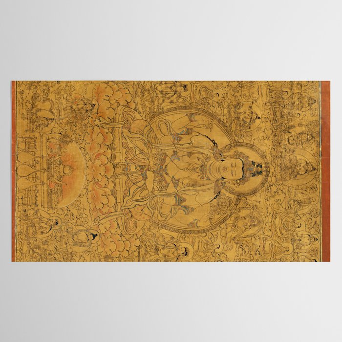 Buddhist Thangka Avalokiteshvara Shadakshari-Lokeshvara Tablecloth Gallery Image 2