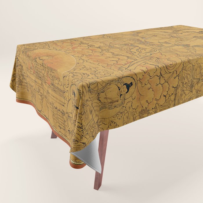 Buddhist Thangka Avalokiteshvara Shadakshari-Lokeshvara Tablecloth Gallery Image 1