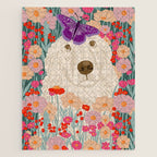 Butterfly Blossoms and a Furry Friend Jigsaw Puzzle Gallery Image 1