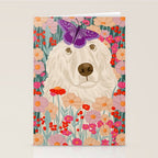 Butterfly Blossoms and a Furry Friend Stationery Card Gallery Image 2