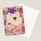 Butterfly Blossoms and a Furry Friend Stationery Card Gallery Image 2