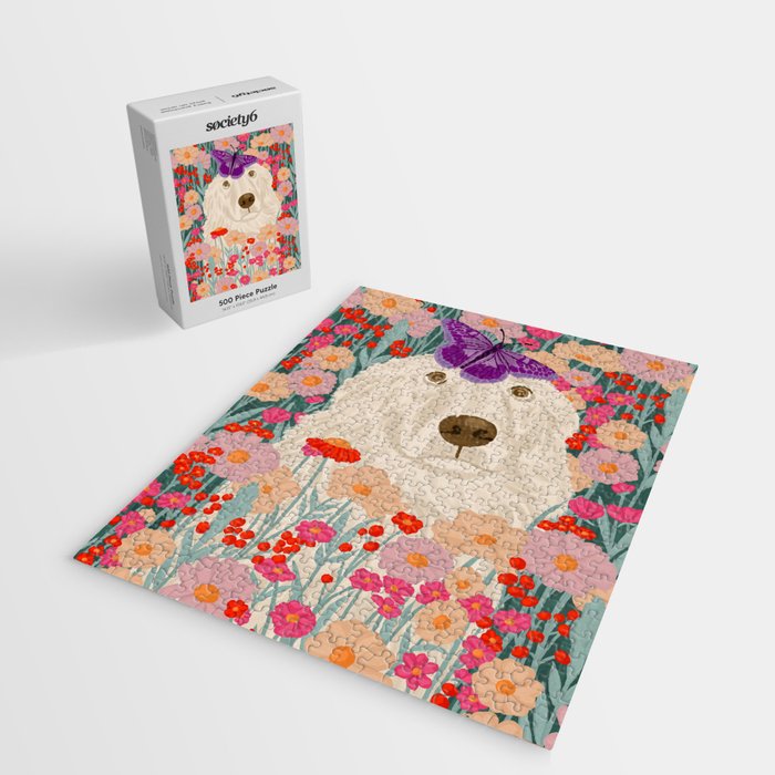 Butterfly Blossoms and a Furry Friend Jigsaw Puzzle Gallery Image 2