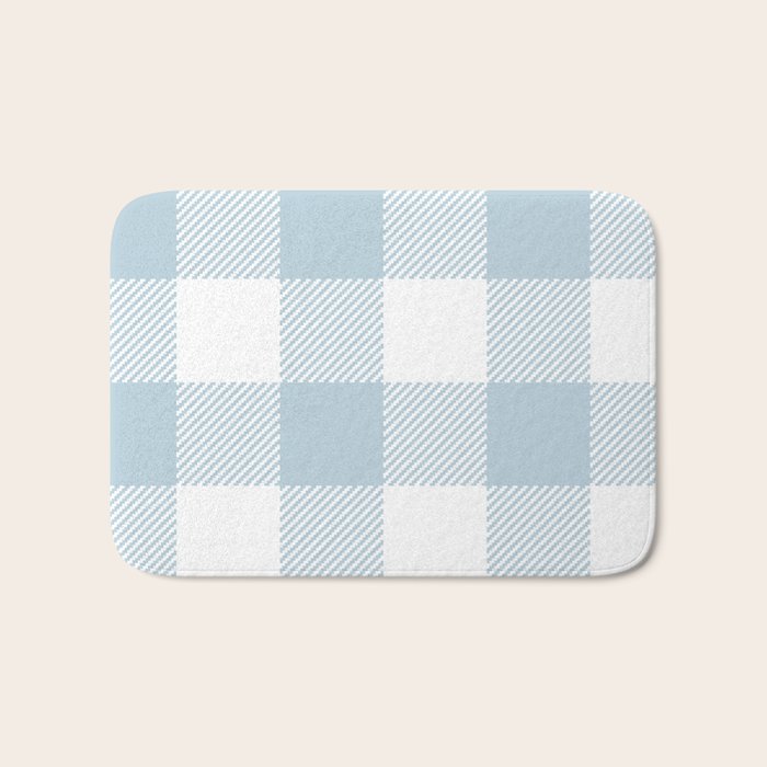 Baby Blue Buffalo Check Bath Mat Gallery Image 1