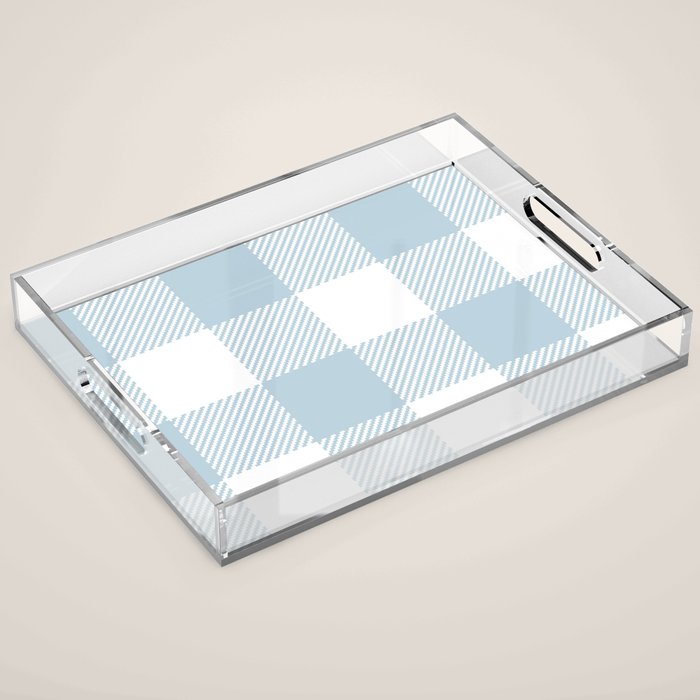 Baby Blue Buffalo Check Acrylic Tray Gallery Image 1